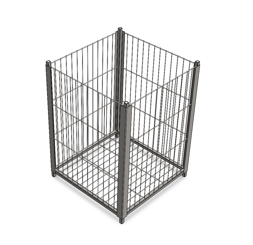 ST-0278 - CESTO ARAMADO EXPOSITOR 600 X 600 X 820mm